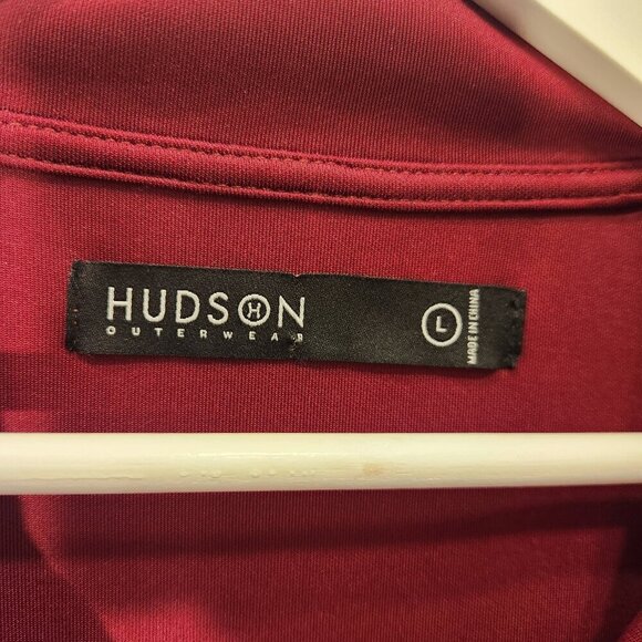HUDSON Outerwear Men's Track Jacket Red Full Zip Collar - Size L - Picture 7 of 10